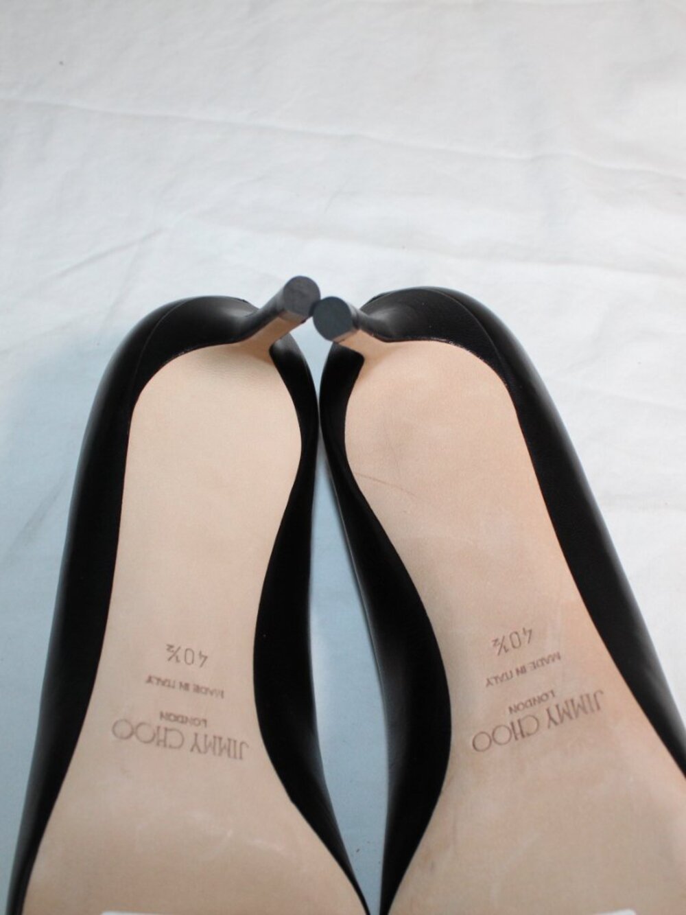 NEW Jimmy Choo Kitten Heel Pointed Toe Pumps Black Leather 40.5 - Picture 6 of 6